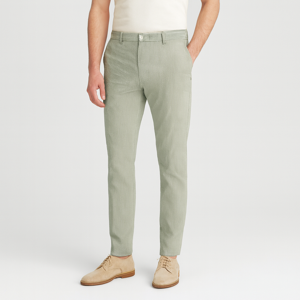 Oddychające spodnie w paski dopasowane