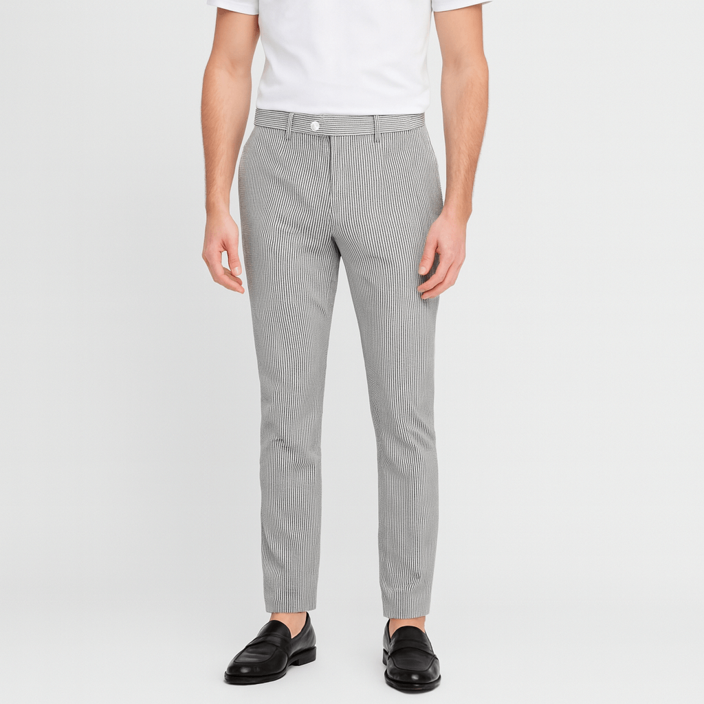 Oddychające spodnie w paski dopasowane