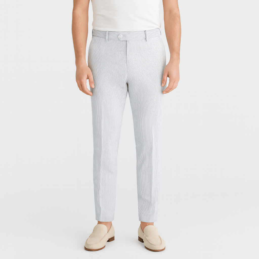 Oddychające spodnie w paski dopasowane