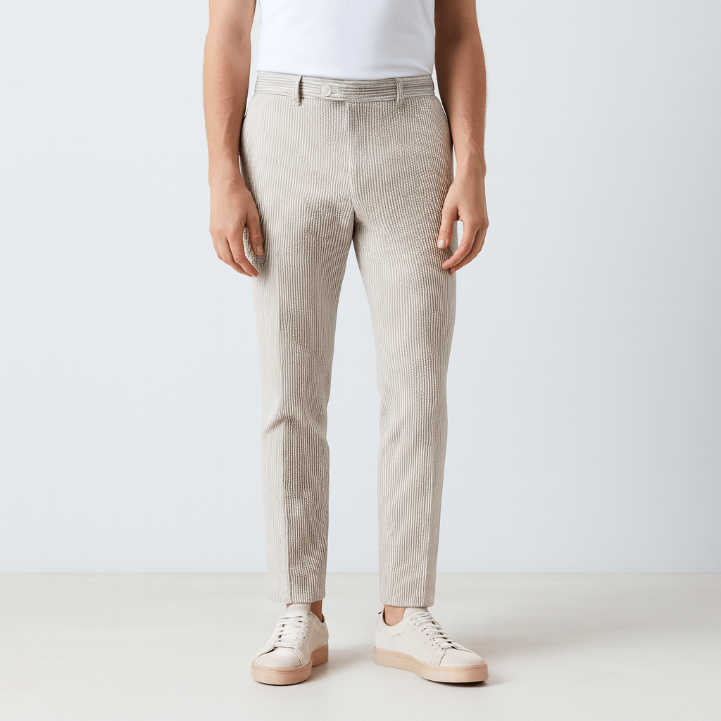 Oddychające spodnie w paski dopasowane