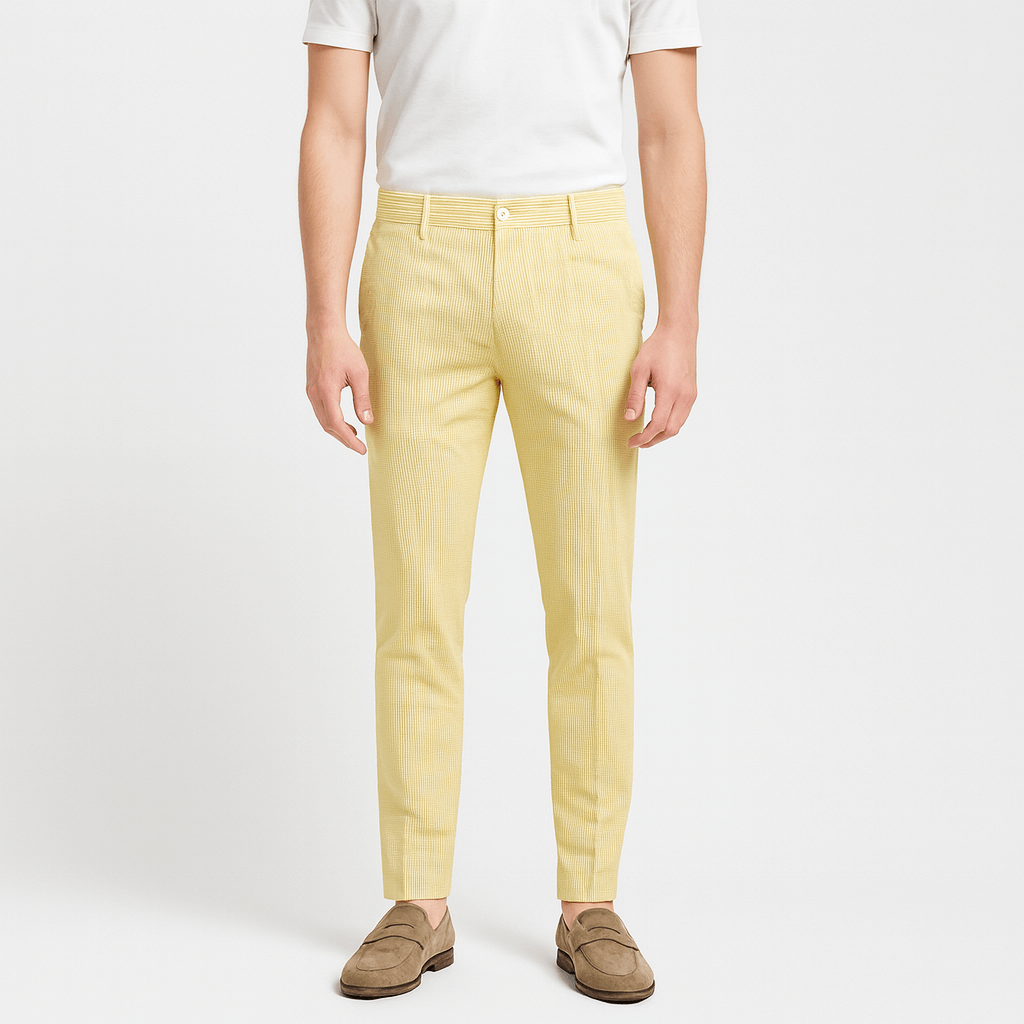 Oddychające spodnie w paski dopasowane