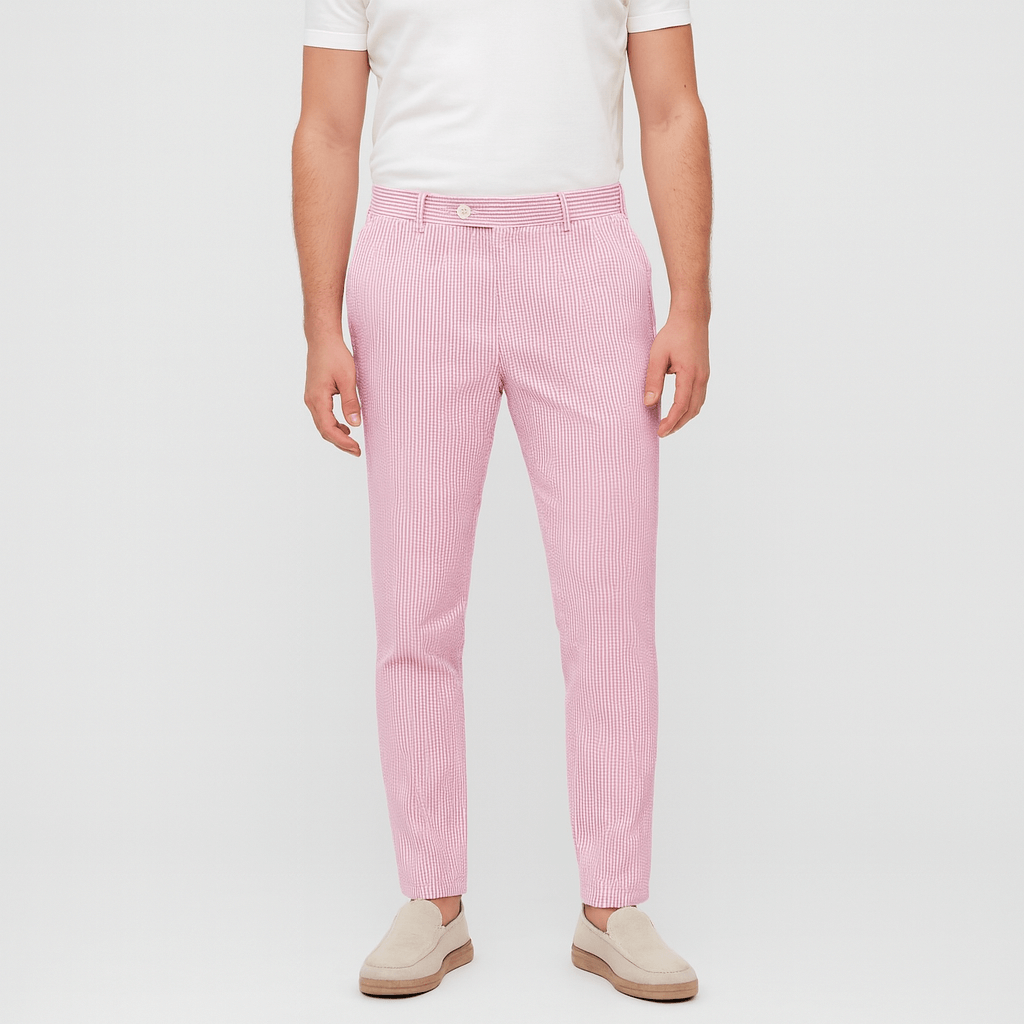 Oddychające spodnie w paski dopasowane