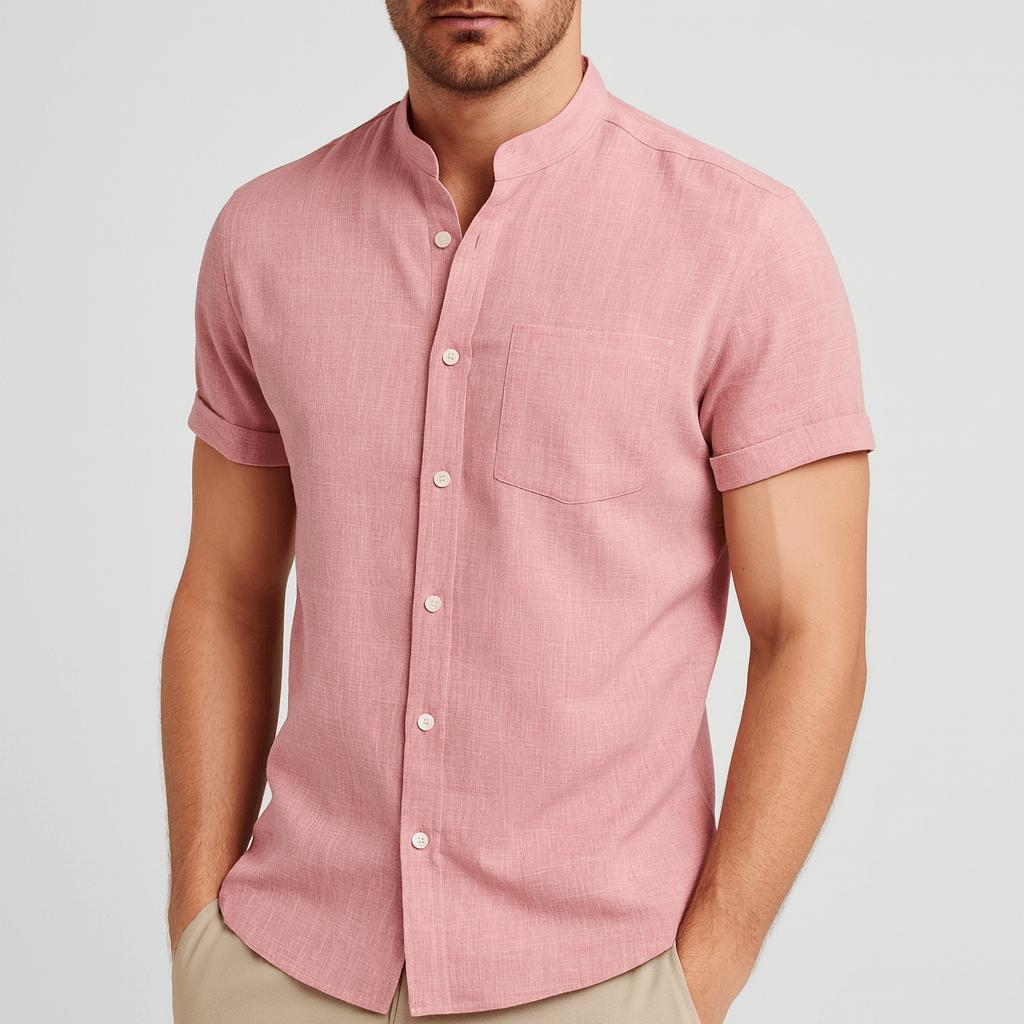 Oddychająca i stylowa letnia koszula lniana z krótkim rękawem dla mężczyzn
