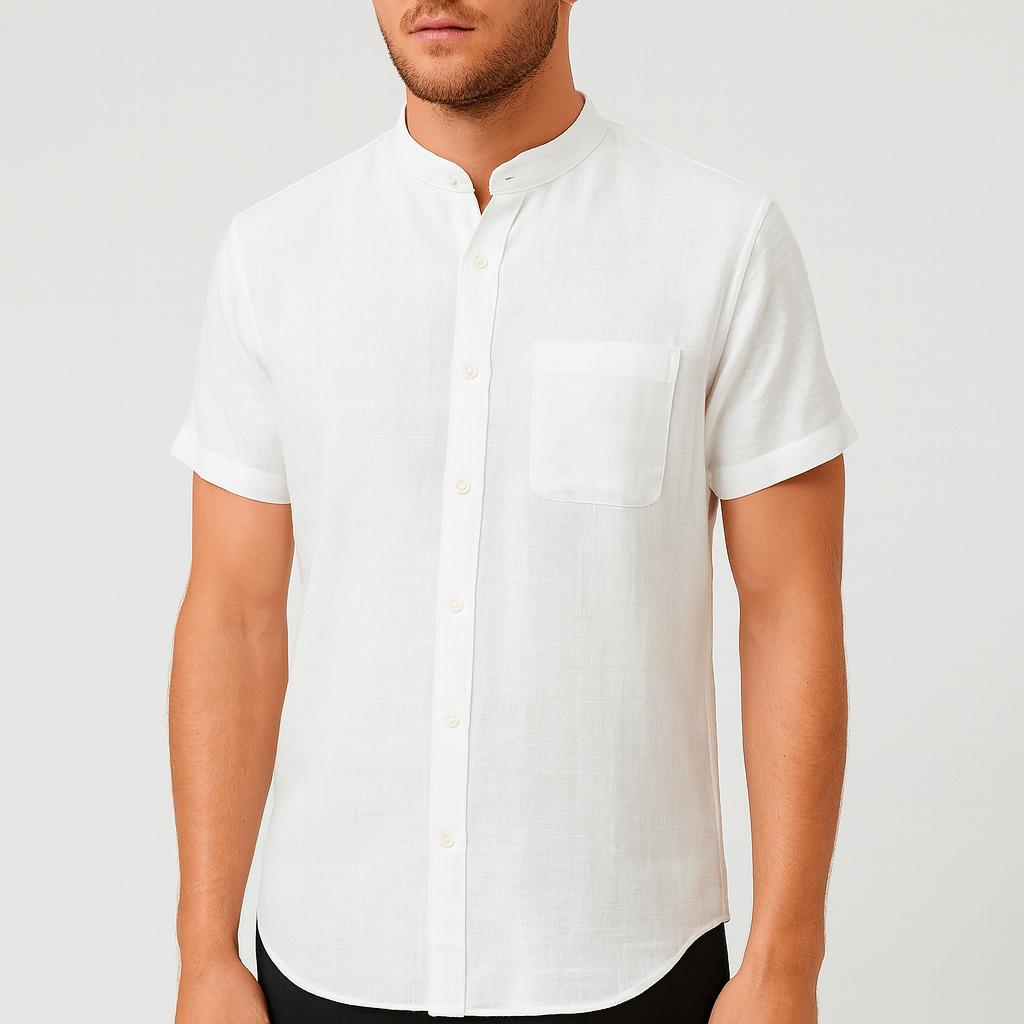 Oddychająca i stylowa letnia koszula lniana z krótkim rękawem dla mężczyzn