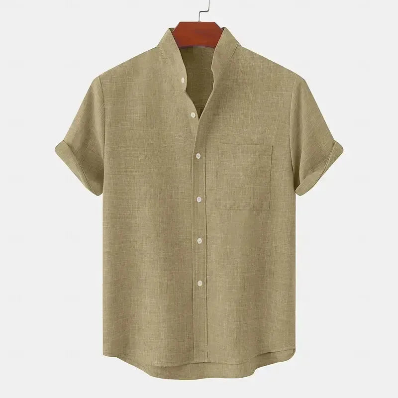 Oddychająca i stylowa letnia koszula lniana z krótkim rękawem dla mężczyzn
