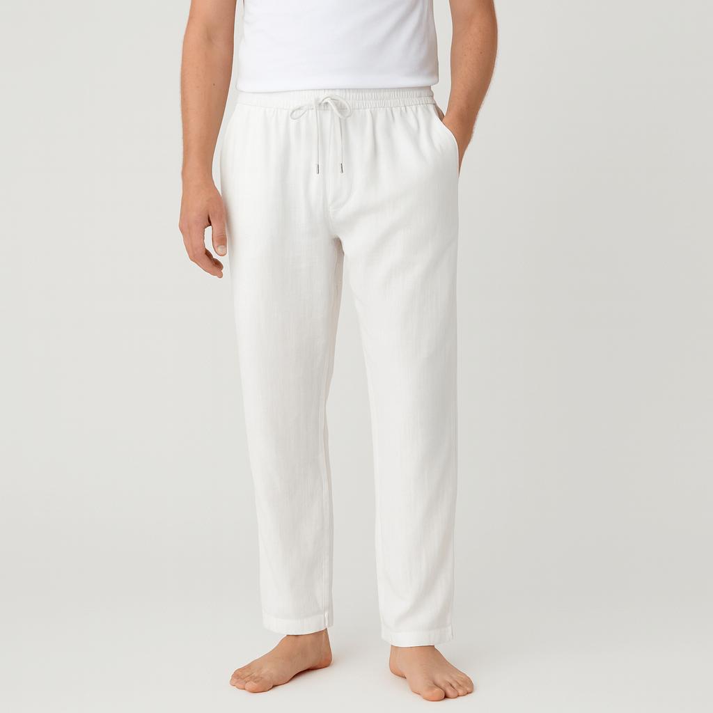 Oddychające, lniane spodnie casualowe dla mężczyzn – Wygoda i ponadczasowy styl