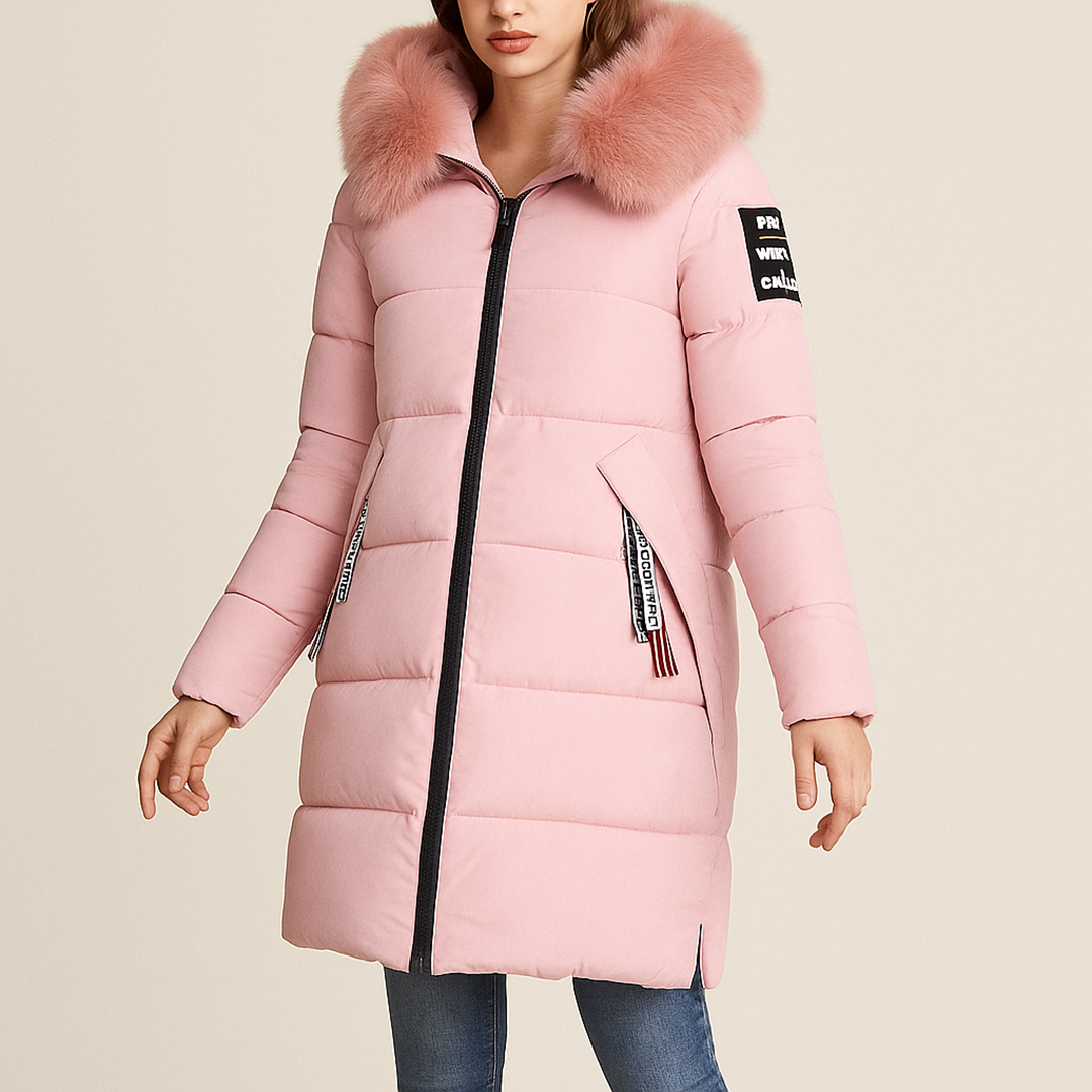 Płaszcz Z Futrzanym Detalem I Kapturem Dla Kobiet | Zima