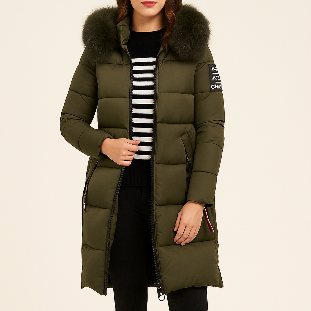 Płaszcz Z Futrzanym Detalem I Kapturem Dla Kobiet | Zima