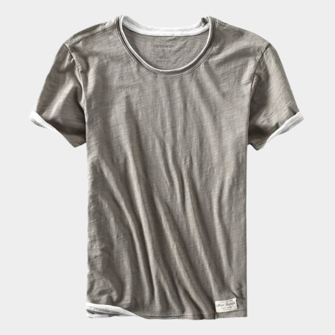 Podstawowa bawełniana koszulka z okrągłym dekoltem i krótkim rękawem dla mężczyzn