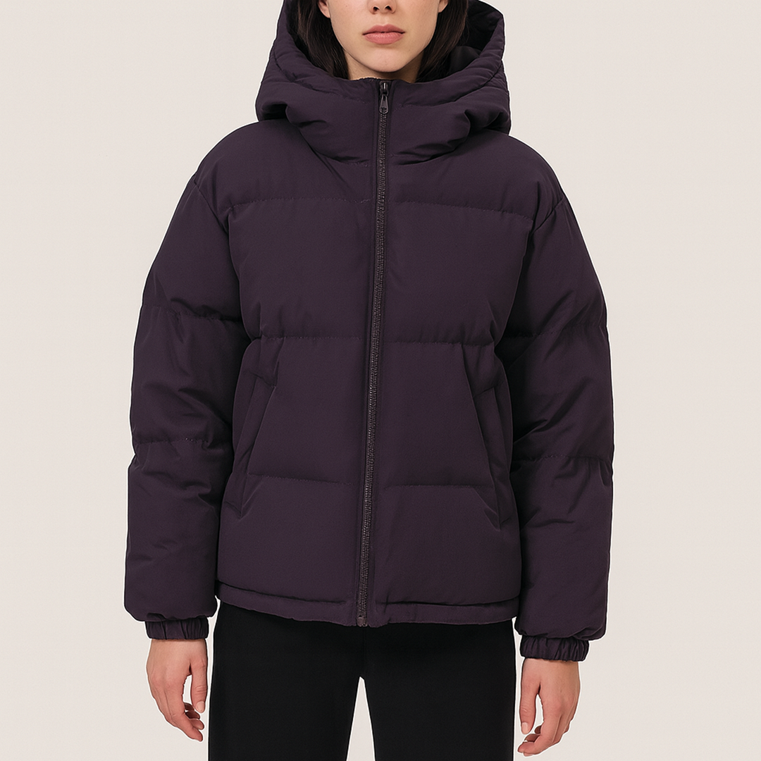 Unisex Zimowa Puchowa Kurtka Na Zamek | Z Kapturem