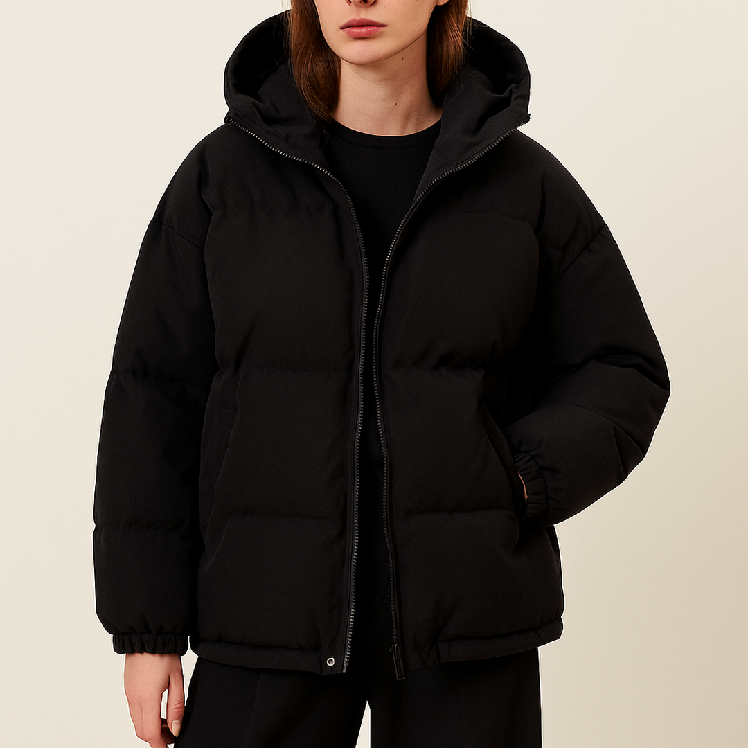 Casualowa Pikowana Kurtka Z Kapturem Dla Kobiet | Zima