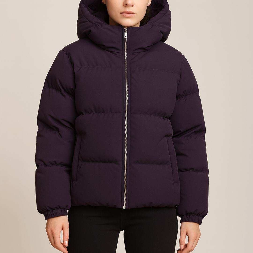 Casualowa Pikowana Kurtka Z Kapturem Dla Kobiet | Zima