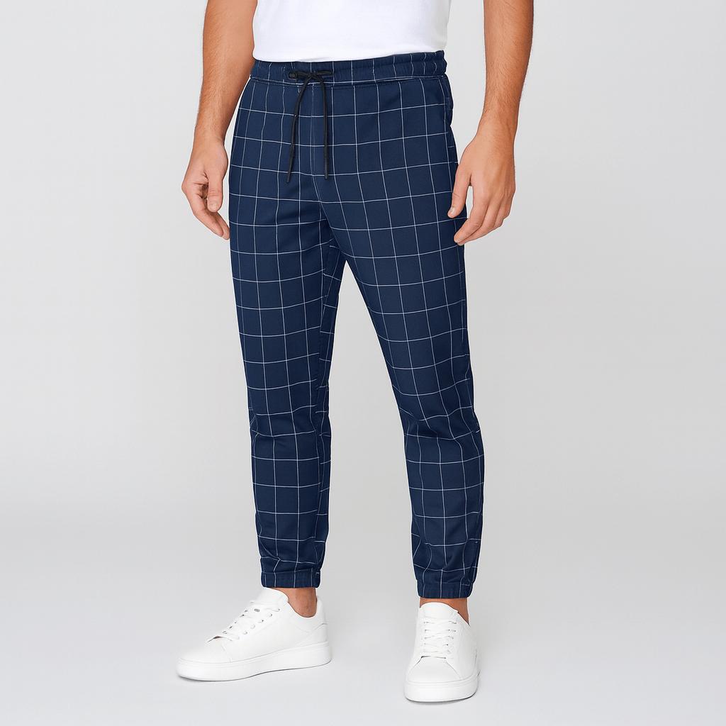 Spodnie w kratę dla mężczyzn - luźny krój, codzienny styl i wygoda