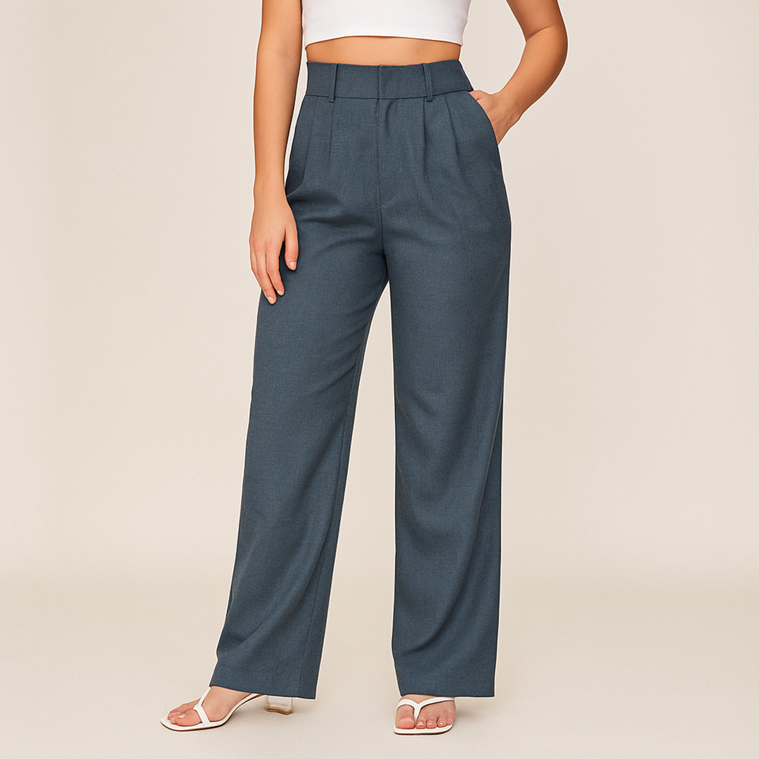 Spodnie Z Wysokim Stanem Dla Kobiet | Luźny Krój