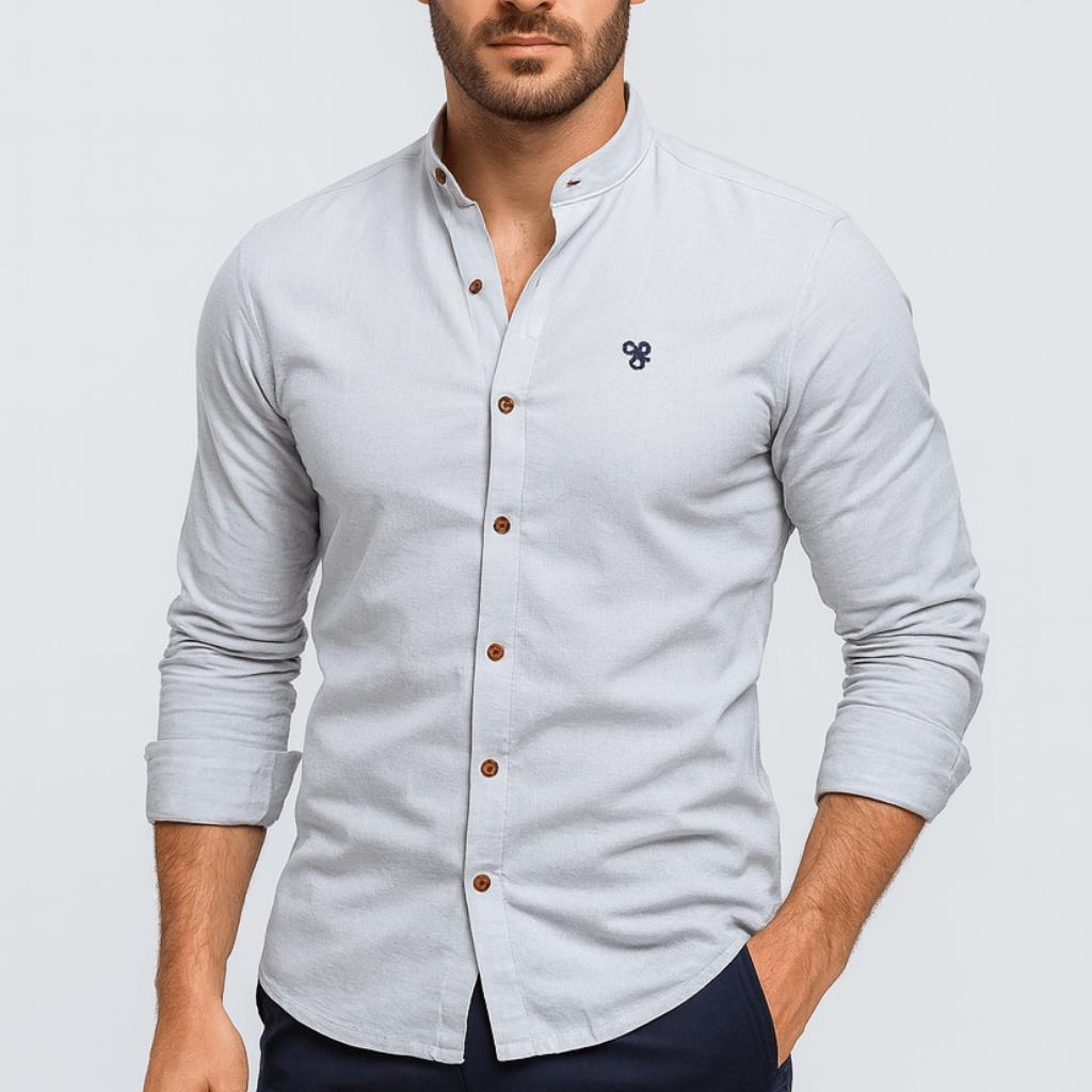 Stylowa koszula z długim rękawem i guzikami dla mężczyzn – dopasowany krój