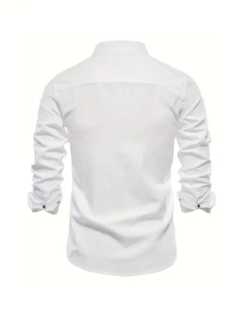 Stylowa koszula z długim rękawem i guzikami dla mężczyzn – dopasowany krój