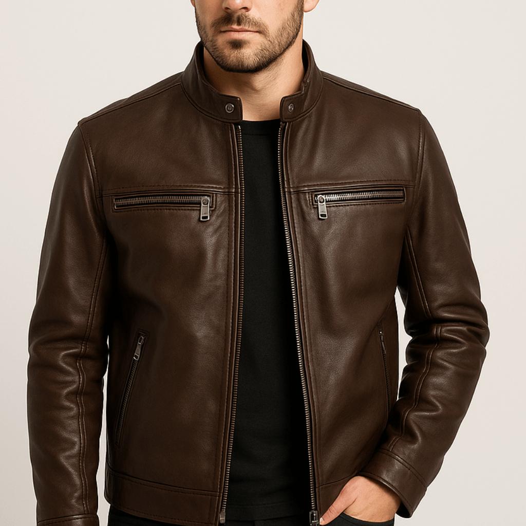Stylowa, wygodna i ciepła skórzana kurtka męska – optymalne dopasowanie