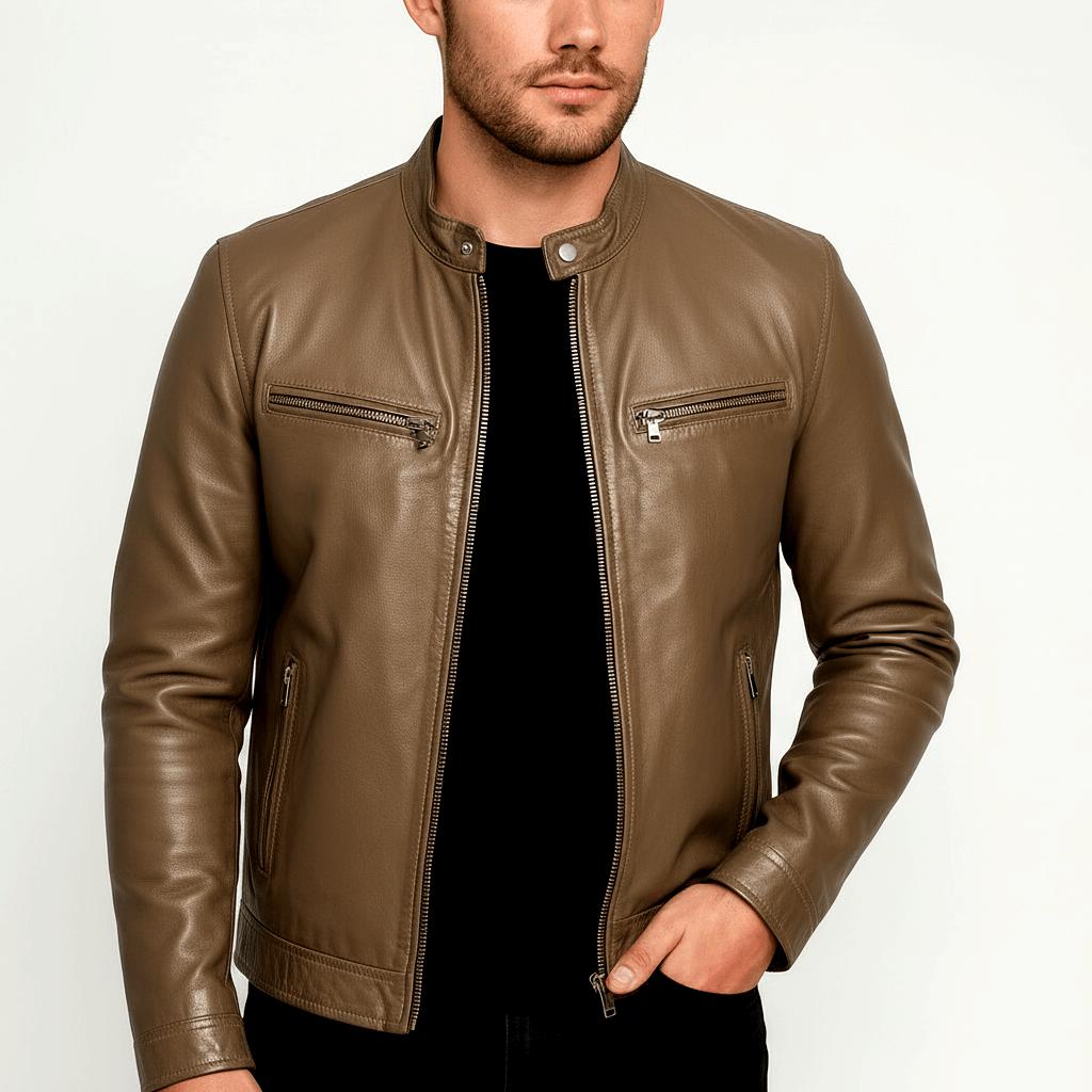 Stylowa, wygodna i ciepła skórzana kurtka męska – optymalne dopasowanie