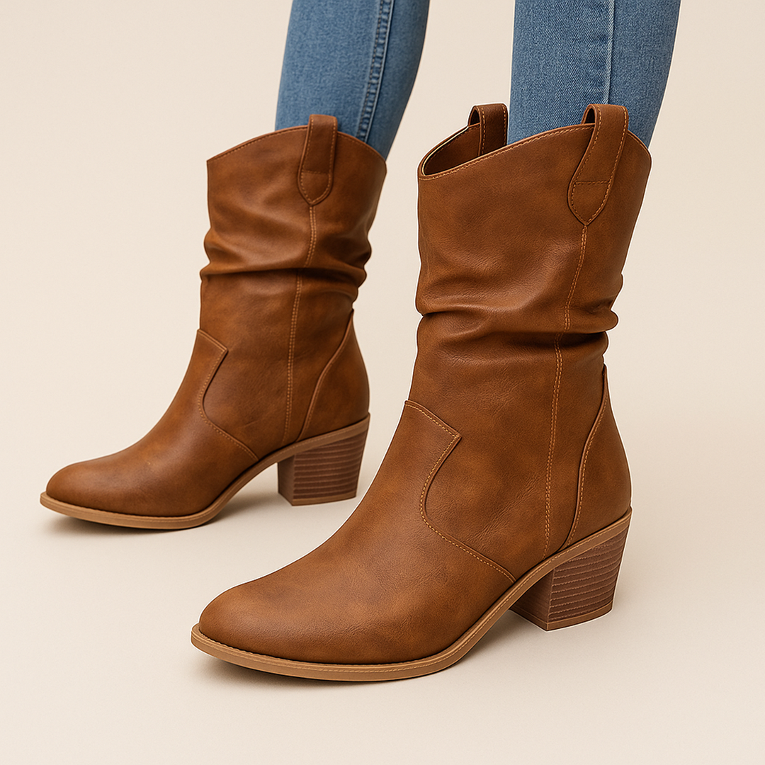 Stylowe Kozaki Kowbojskie Dla Kobiet | Niski Obcas