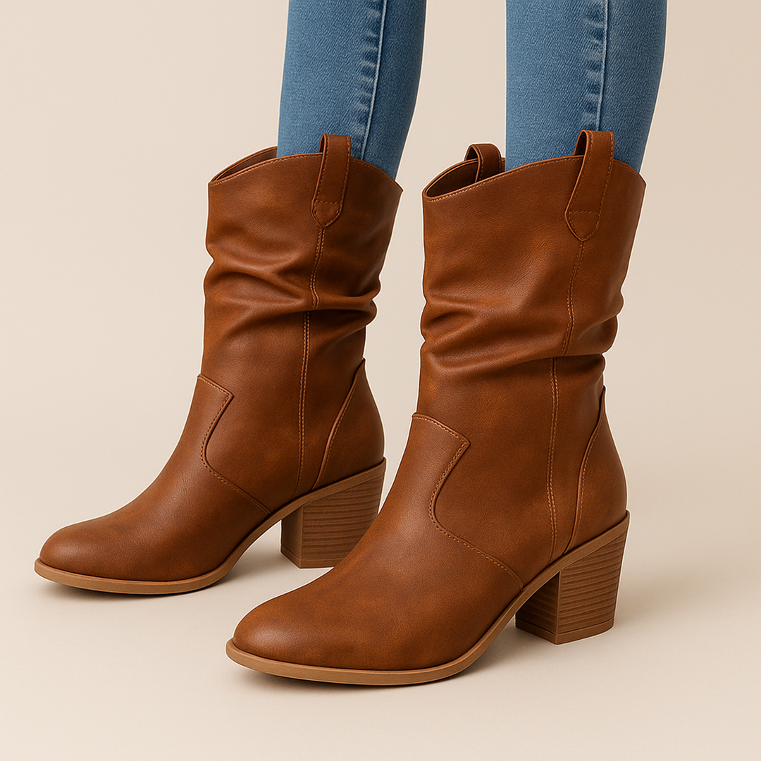 Stylowe Kozaki Kowbojskie Dla Kobiet | Niski Obcas