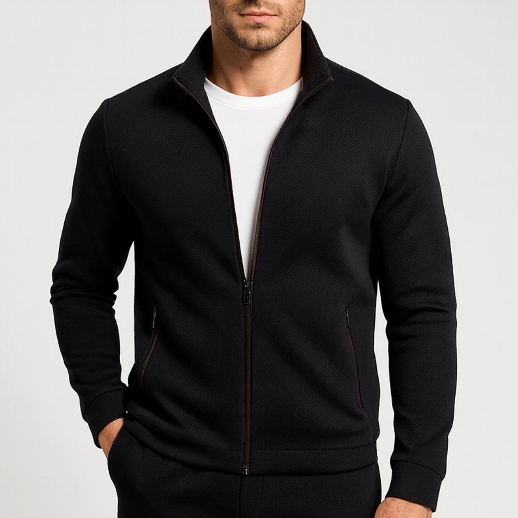 Teksturowany komplet zestawy dresowy z lycry dla mężczyzn - Dopasowany krój