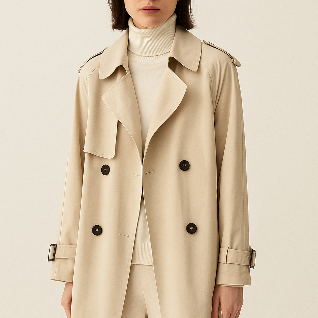 Codzienny Płaszcz Trencz Dla Kobiet | Dwurzędowy