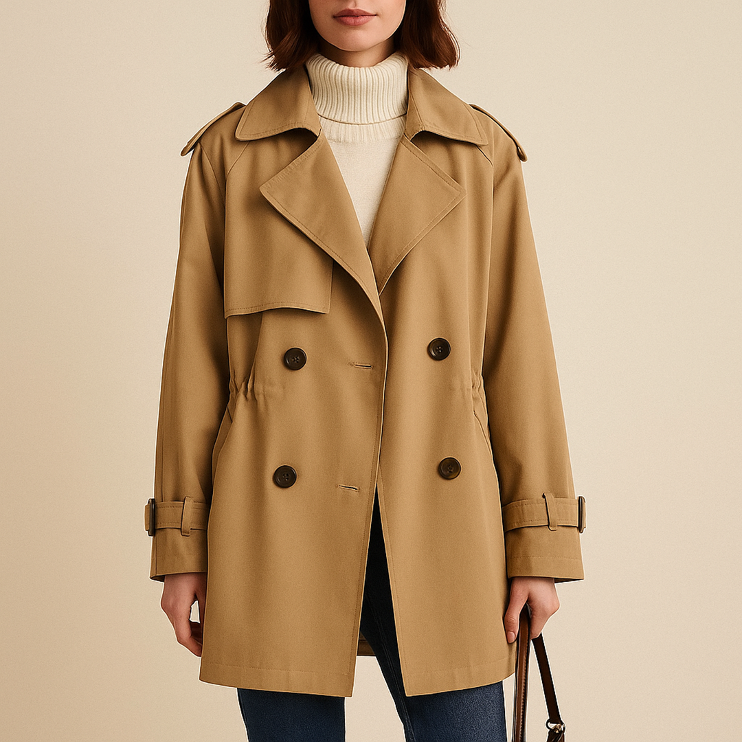 Codzienny Płaszcz Trencz Dla Kobiet | Dwurzędowy