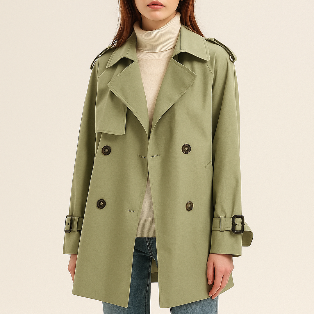 Codzienny Płaszcz Trencz Dla Kobiet | Dwurzędowy