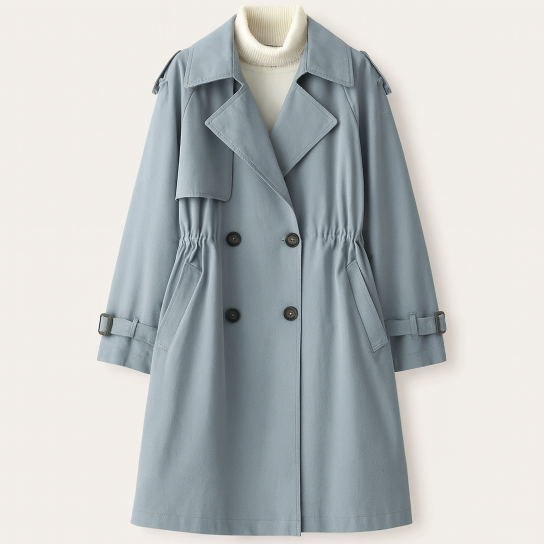 Codzienny Płaszcz Trencz Dla Kobiet | Dwurzędowy