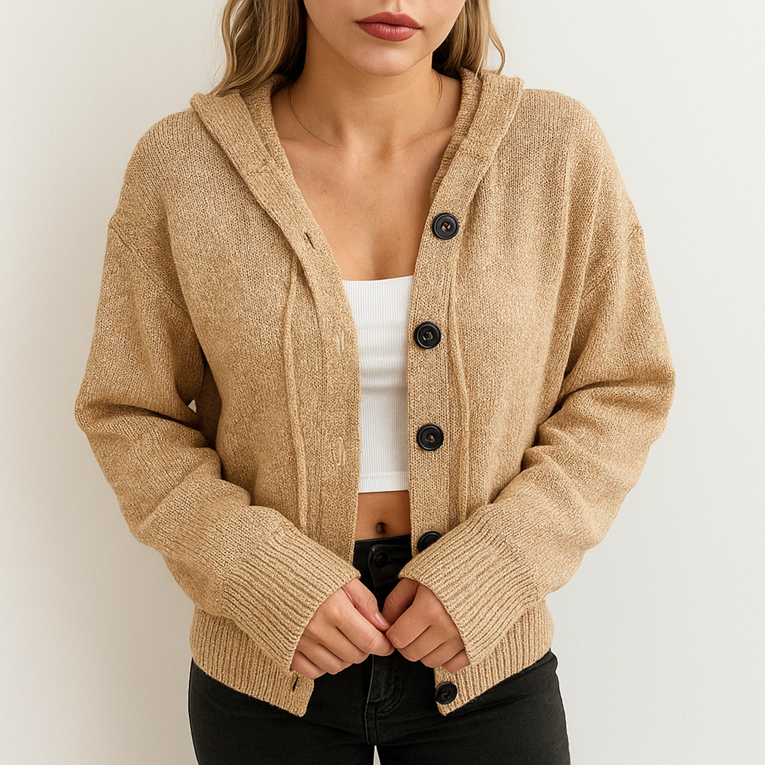 Damski Dzianinowy Kardigan | Na Guziki
