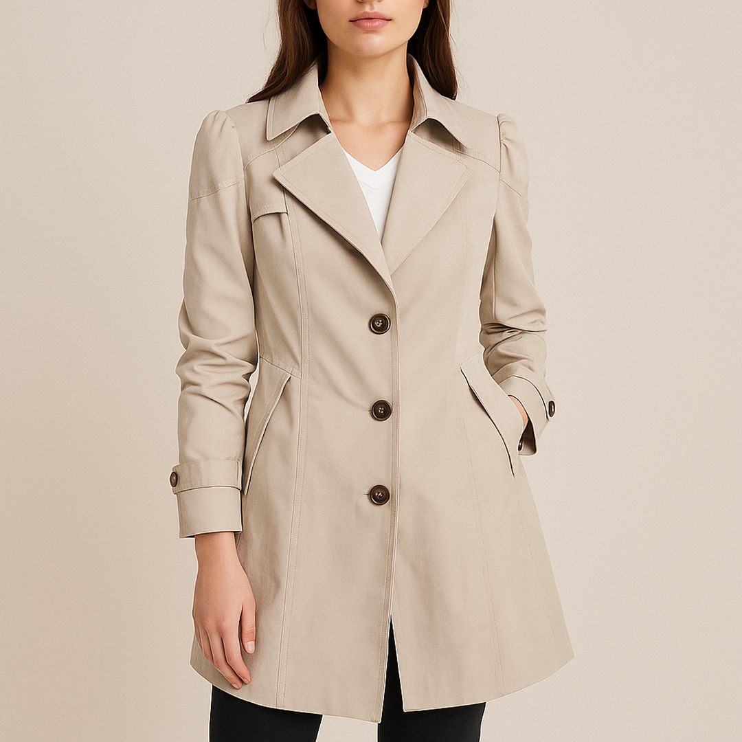 Damski Codzienny Zimowy Płaszcz Trencz | Na Guziki