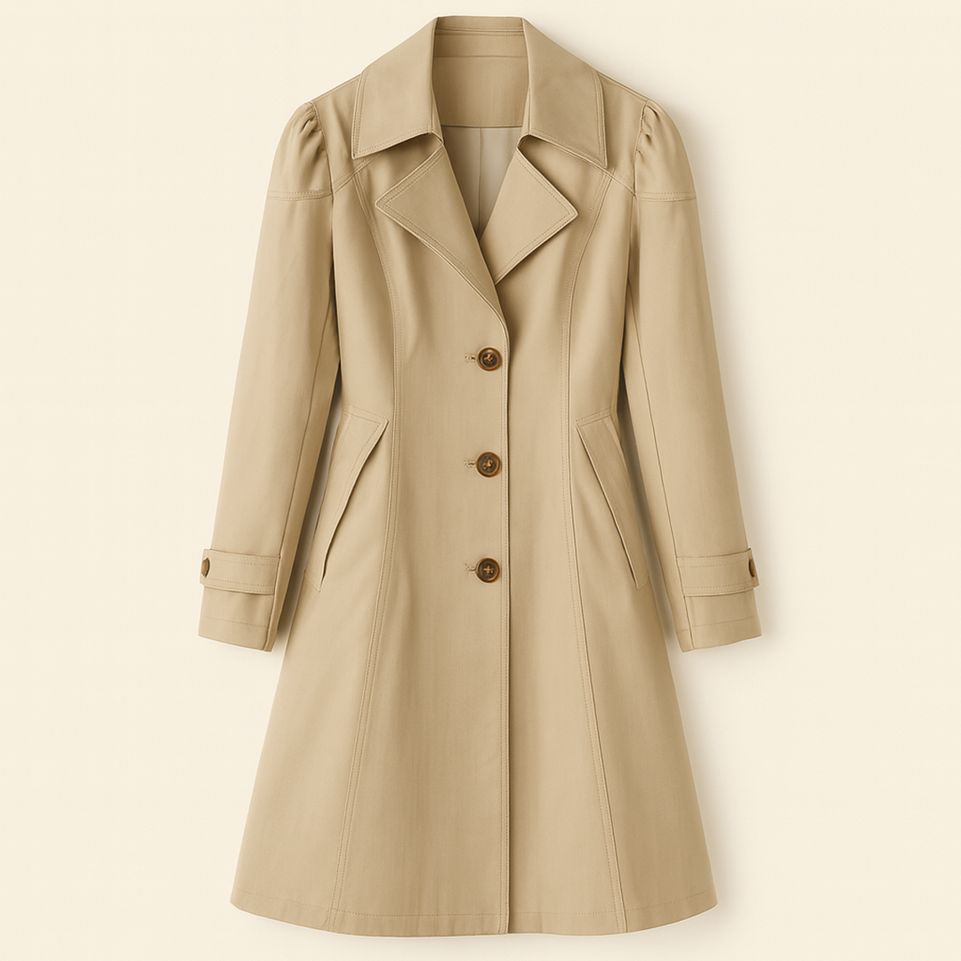 Damski Codzienny Zimowy Płaszcz Trencz | Na Guziki