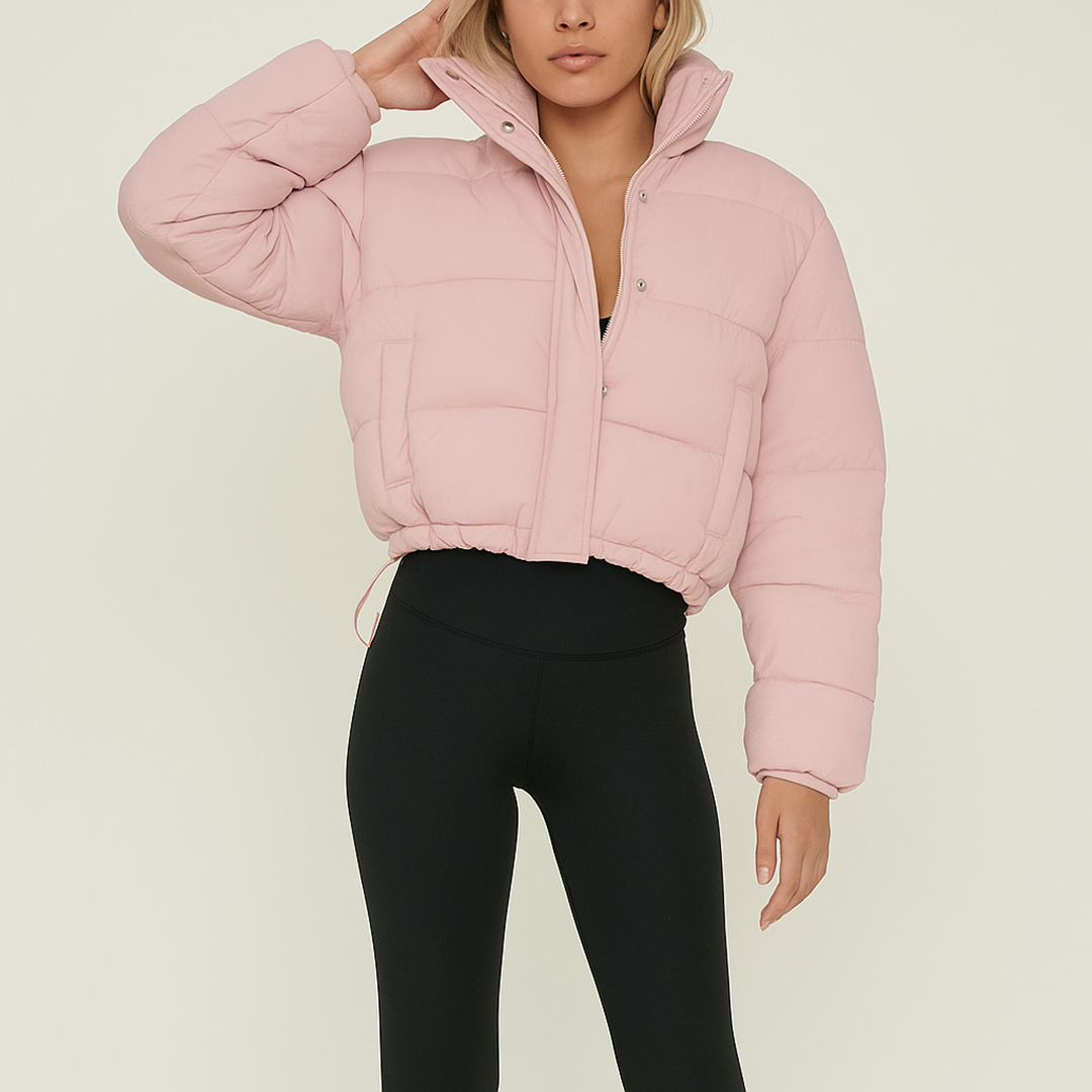 Damska Puchowa Kurtka Z Kapturem | Krótka