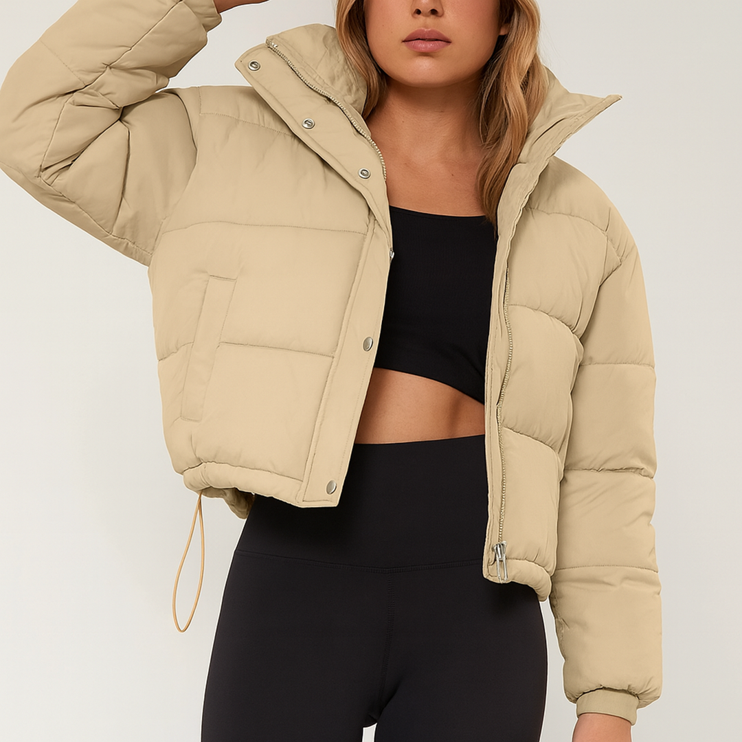 Damska Puchowa Kurtka Z Kapturem | Krótka