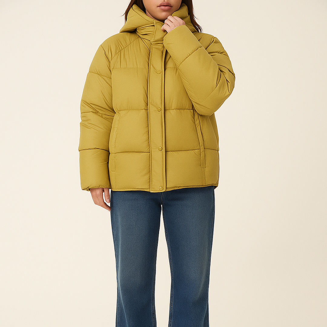 Czarna Puchowa Kurtka Dla Kobiet | Z Kapturem