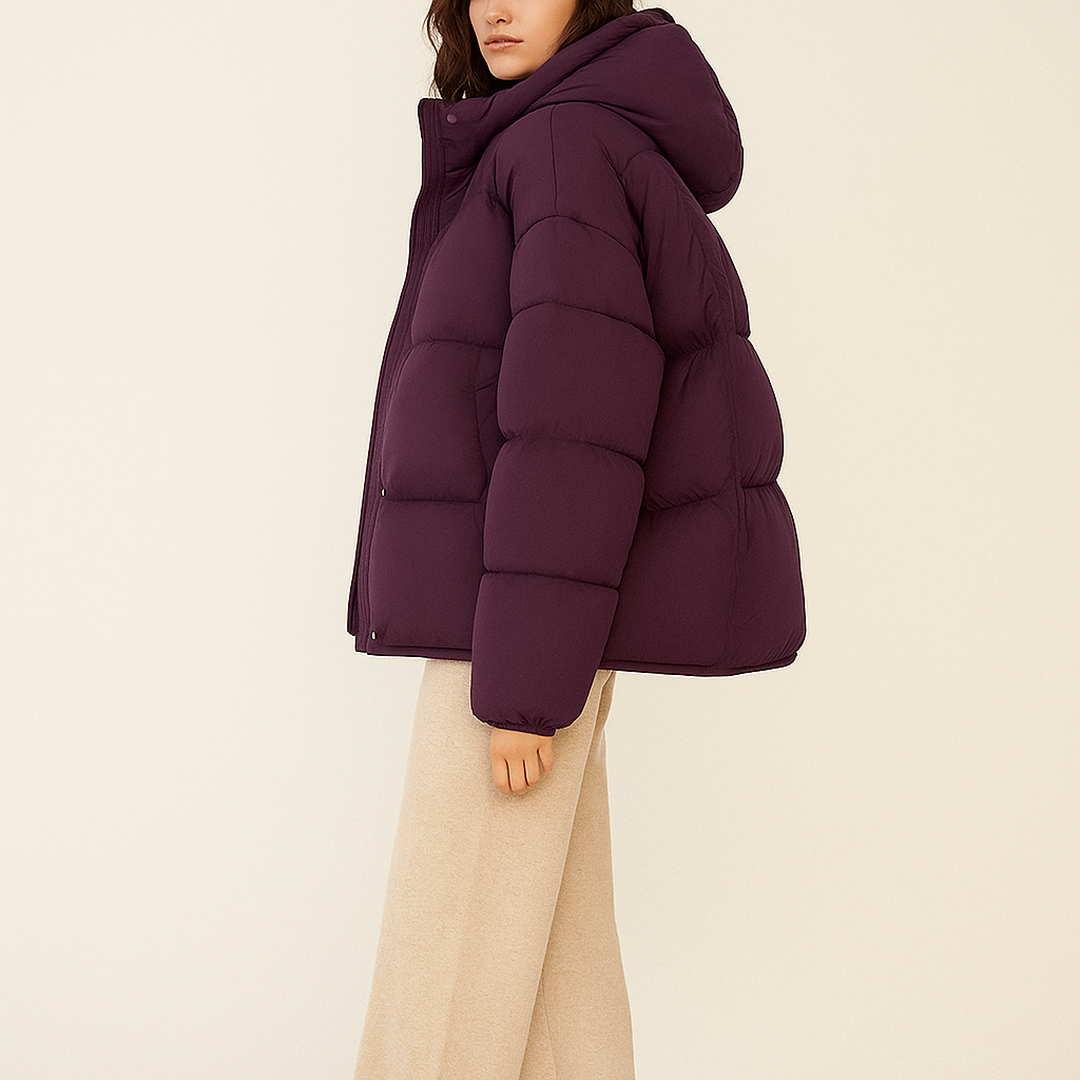 Czarna Puchowa Kurtka Dla Kobiet | Z Kapturem