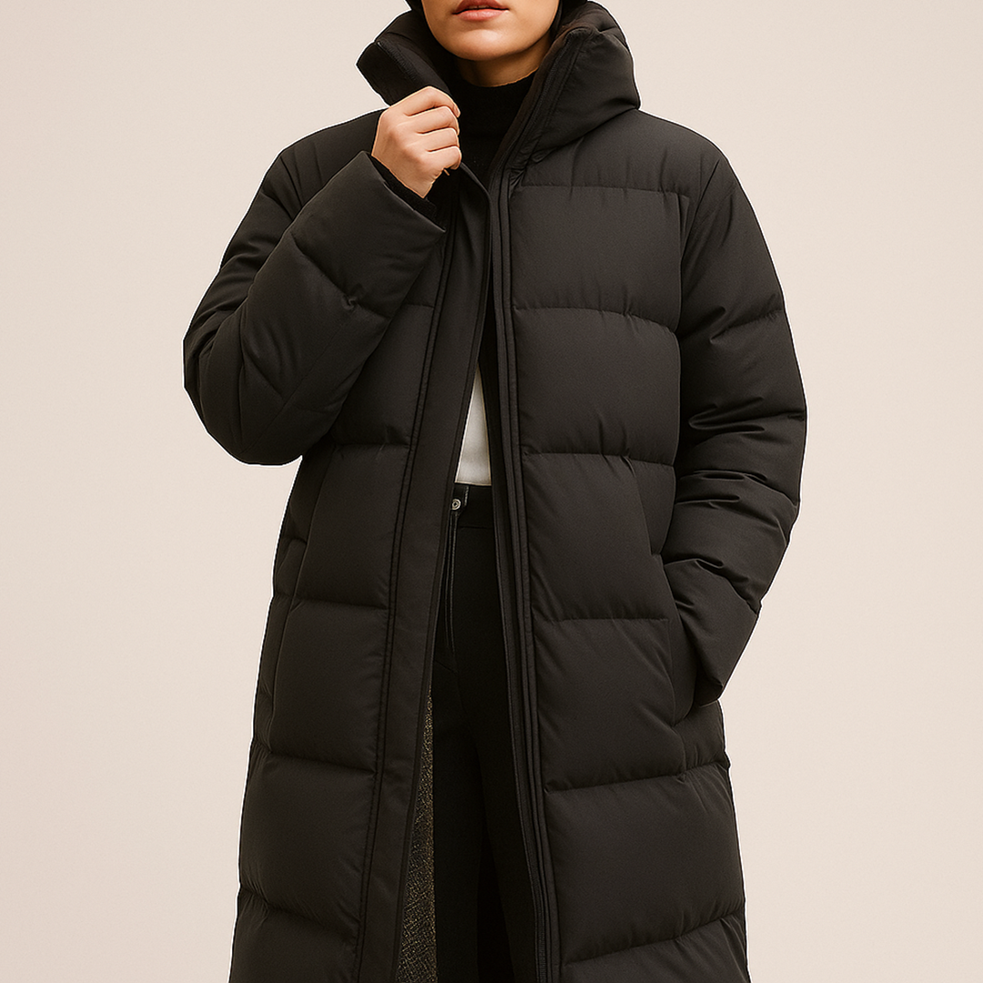 Długi Puchowy Płaszcz Dla Kobiet | Stylowy