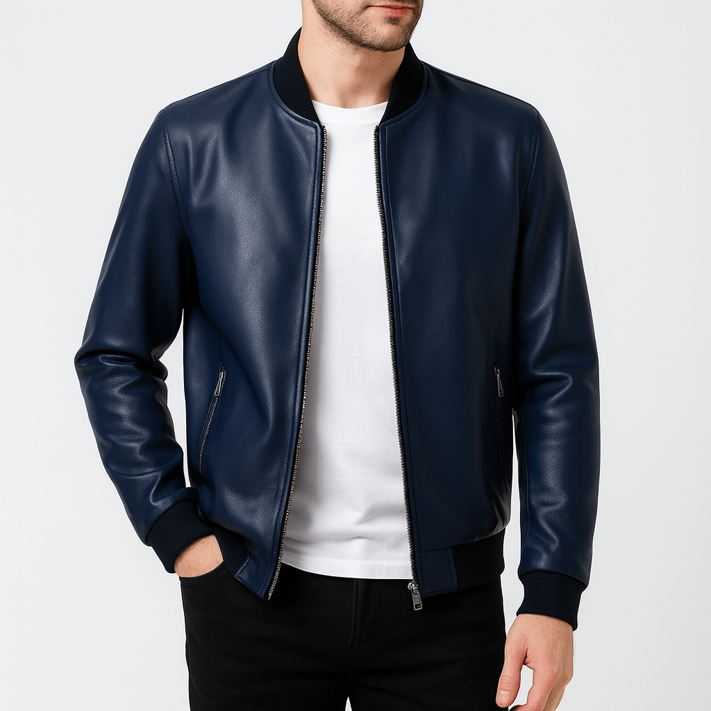 Włoski design z podszewką i wygodną skórzaną kurtką dla mężczyzn