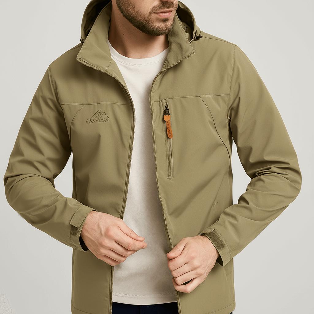 Wodoodporna i wiatroszczelna kurtka zewnętrzna zapinana na zamek