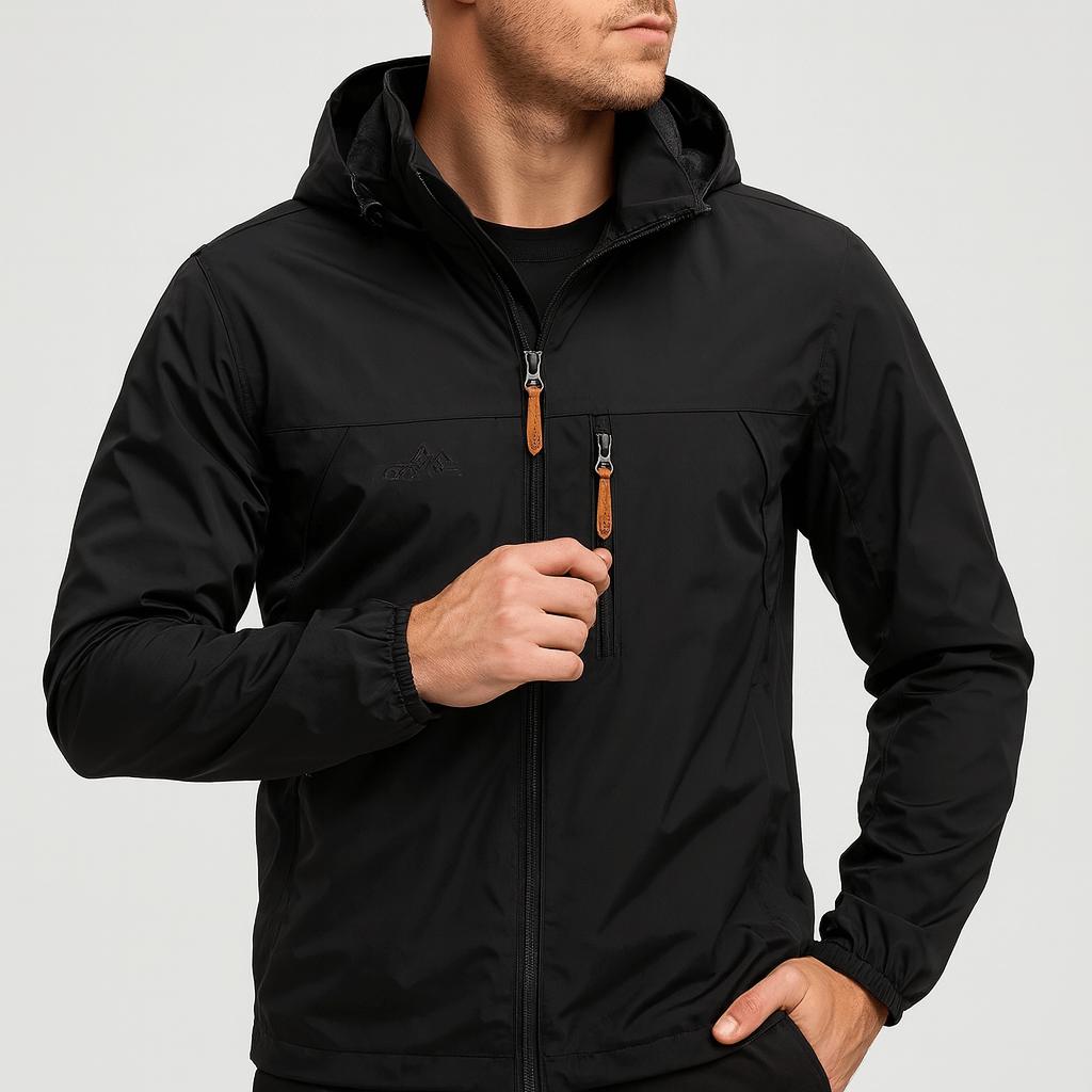 Wodoodporna i wiatroszczelna kurtka zewnętrzna zapinana na zamek