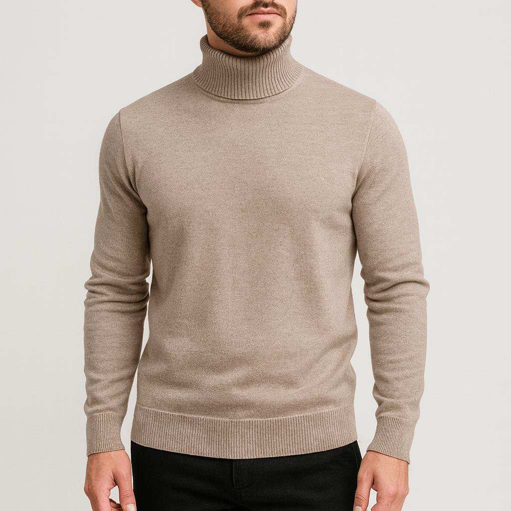 Wygodny bawełniany sweter z golfem dla mężczyzn - miękki i wysokiej jakości