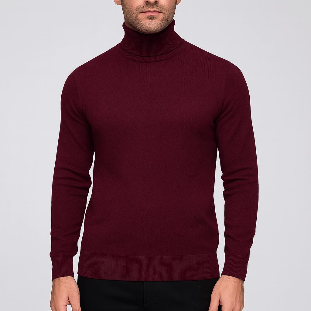 Wygodny bawełniany sweter z golfem dla mężczyzn - miękki i wysokiej jakości