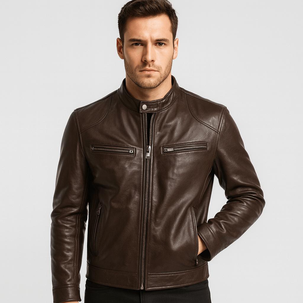 Wysokiej jakości i elegancka skórzana kurtka męska - ponadczasowy design