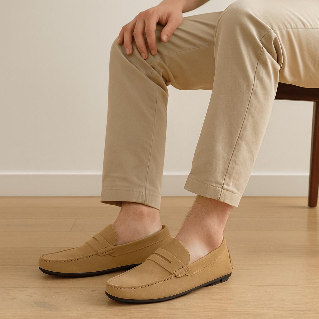 Zamszowe mokasyny wsuwane dla mężczyzn - lekkie, oddychające i wygodne