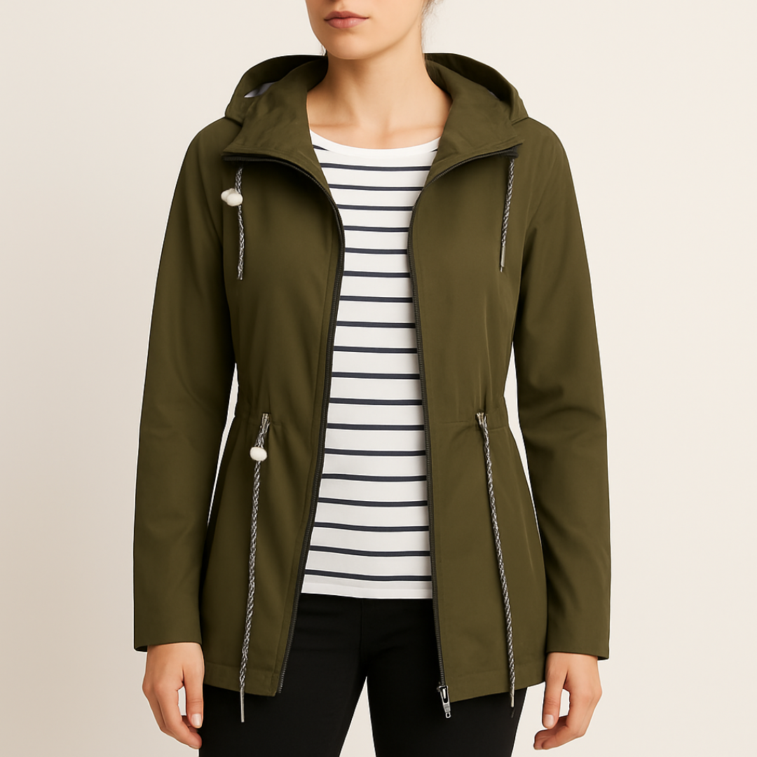 Damska Kurtka Przeciwdeszczowa Z Zamkiem Błyskawicznym | Długie Rękawy