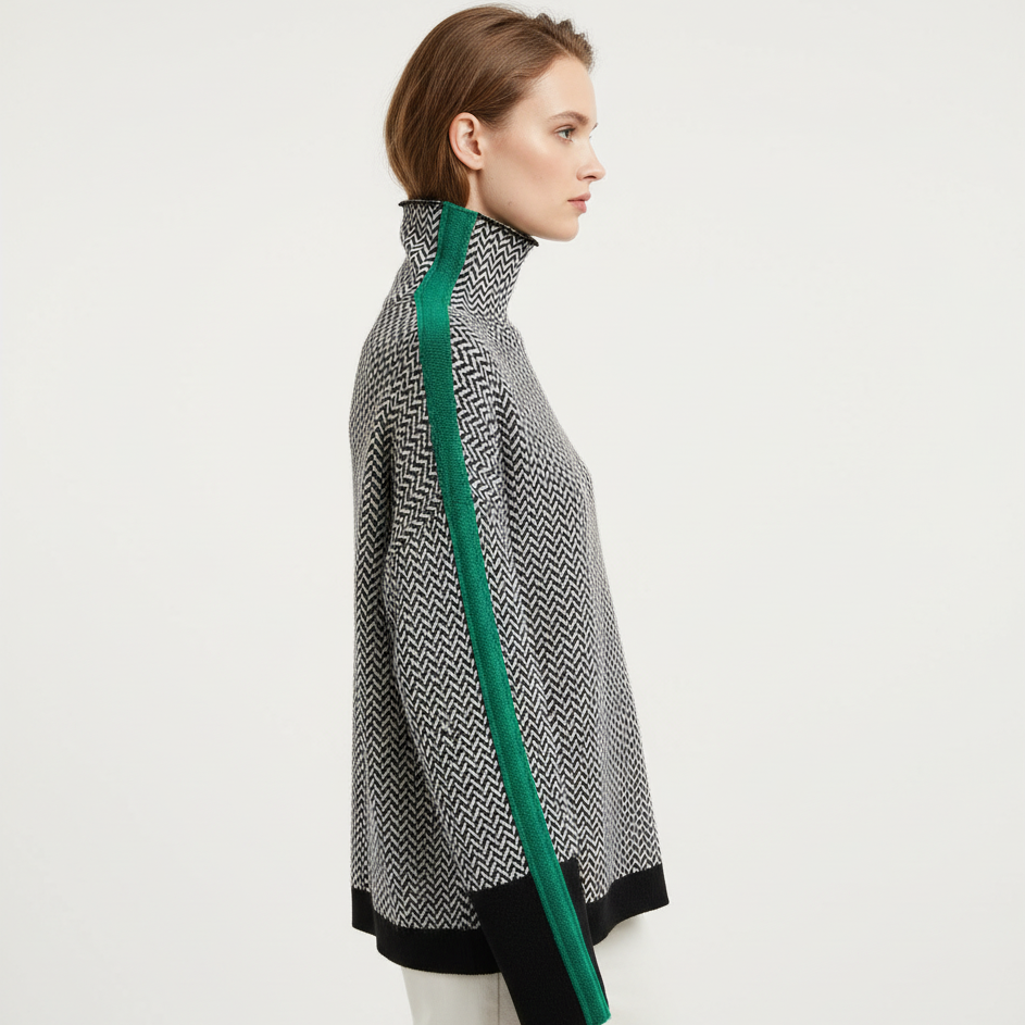 Golf z kontrastującymi paskami